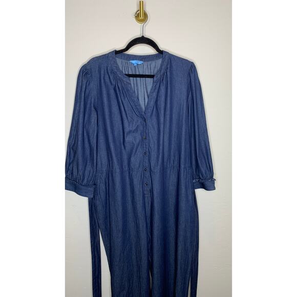 Draper James Tie Waist Jumpsuit in Chambray Sz XL - Picture 5 of 10